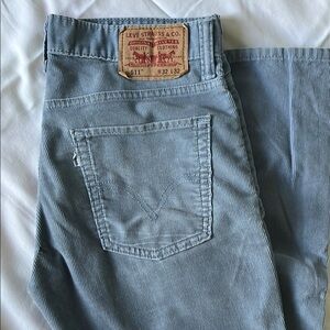 Levi's 511 Corduroys Light Blue Pants, wW32, L32